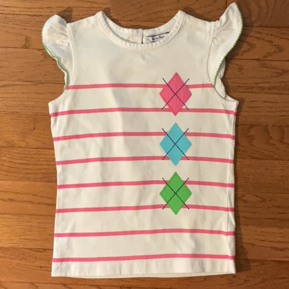 Hartstrings Pink and White Tank Top with Argyle Patterns